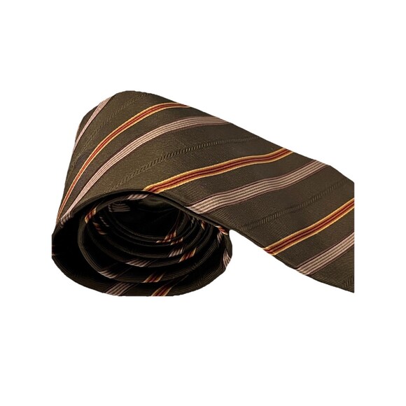 Jos. A. Bank Striped Green Silk Neck Tie Made in Italy 3.5” W 60” Long - Picture 3 of 8